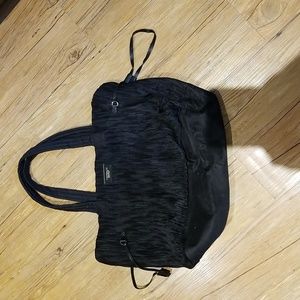 Victoria Secret Black tote zipper compartment inside and zipper closure